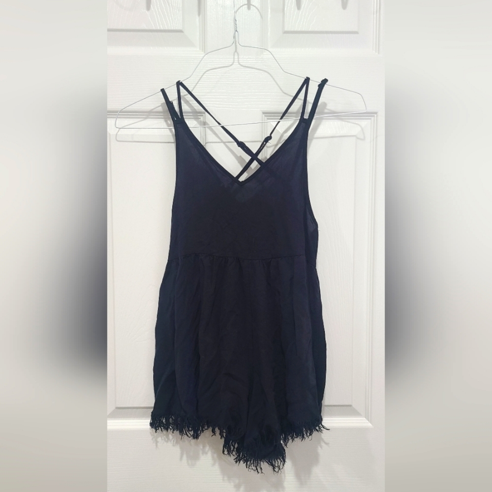 Black Crisscross strap romper